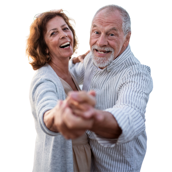 Happy Senior Couple Dancing in San Bruno, CA